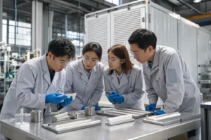 展示制造商在实验室对阻燃耐候级聚氨酯密封胶进行配方与基材适配评估的画面。